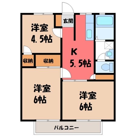 フラワーハイツの物件間取画像